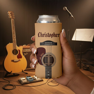Akoestisch Gitaar Muzikant Gitarist Bruine Naam Seltzer Blikjeskoeler