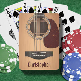 Akoestisch gitaar muzikant gitarist Tan Brown Pokerkaarten
