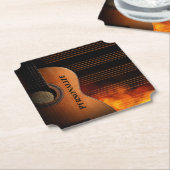 Akoestisch gitaarontwerp personaliseren kartonnen onderzetters (Gekanteld)