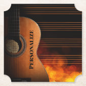 Akoestisch gitaarontwerp personaliseren kartonnen onderzetters (Voorkant)