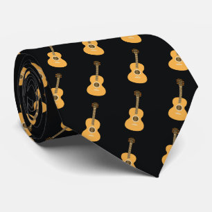 Akoestisch Gitaarpatroon Bruin Muziekinstrument  Stropdas