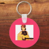 akoestisch meisje dat speelt sleutelhanger (Voorkant)