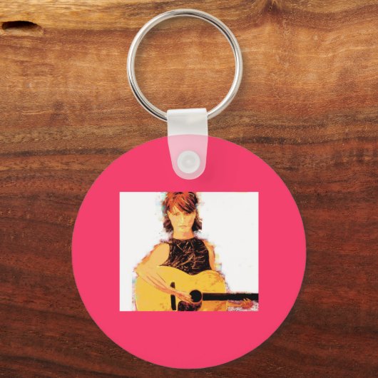 akoestisch meisje dat speelt sleutelhanger (Voorkant)