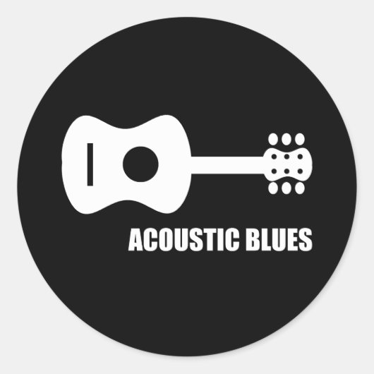 Akoestische Blues Ronde Sticker (Voorkant)