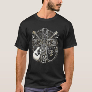Akoestische Elektrische Gitaar Kruis Christelijke T-shirt