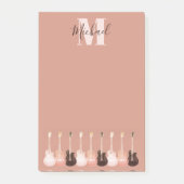 Akoestische elektrische gitaarmusici rustige Monog Post-it® Notes (Voorkant)