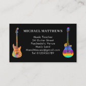 Akoestische elektrische gitaarmuziekleraar Monogra Visitekaartje (Achterkant)