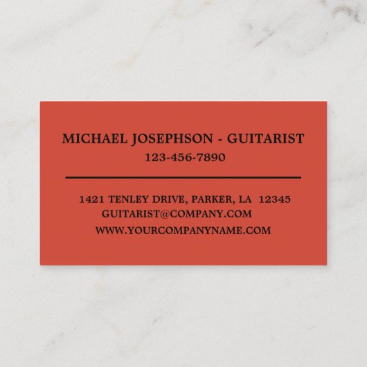 Akoestische, elektrische gitaren en Violas Visitekaartje (Achterkant)