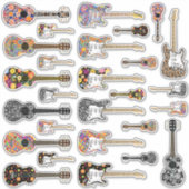 Akoestische en elektrische gitaar Sticker Collecti (Voorkant)