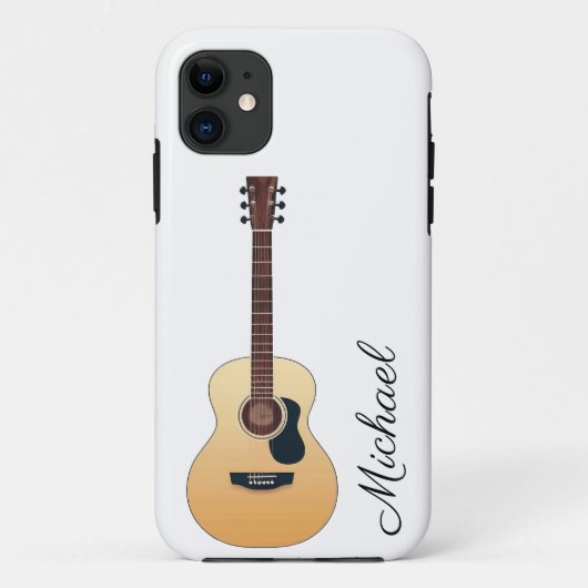 Akoestische Gitaar Aangepaste Naam Case-Mate iPhone Case (Achterkant)