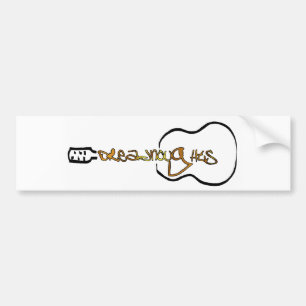 Akoestische gitaar Abstract Logo goud Bumpersticker