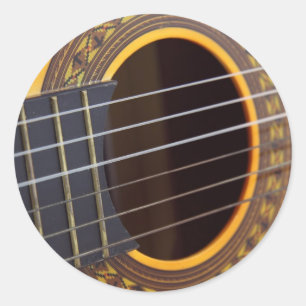 Akoestische Gitaar Achtergrond Ronde Sticker