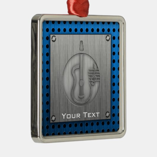 akoestische gitaar; blik van geborsteld metaal metalen ornament (Rechts)