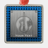 akoestische gitaar; blik van geborsteld metaal metalen ornament (Voorkant)