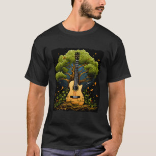 Akoestische gitaar boom gitarist landschap Natuur T-shirt