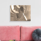 Akoestische gitaar canvas afdruk (Insitu (Woonkamer))