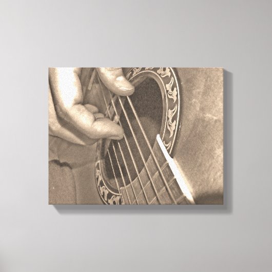 Akoestische gitaar canvas afdruk (Voorkant)