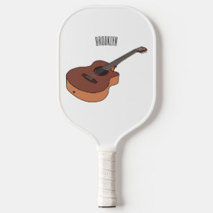 Akoestische gitaar cartoon illustratie  pickleball paddle