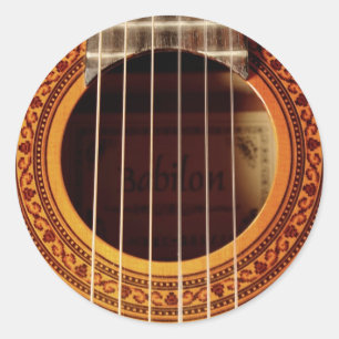 Akoestische gitaar detail ronde sticker