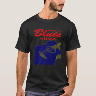 Akoestische gitaar die de blauwdruk levend houdt t-shirt