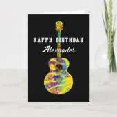 Akoestische Gitaar Funky Psychedelic Art Naam toev Kaart (Voorkant)