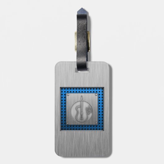 Akoestische gitaar; Geborsteld metaal-look Bagagelabel (Achterkant verticaal)