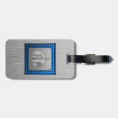 Akoestische gitaar; Geborsteld metaal-look Bagagelabel (Achterkant horizontaal)