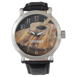 Akoestische gitaar, gepersonaliseerd horloge