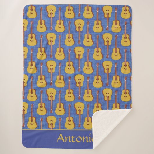 Akoestische gitaar, gepersonaliseerd sherpa deken (Voorkant)