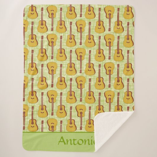 Akoestische Gitaar Gepersonaliseerde Sherpa Deken (Voorkant)