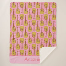 Akoestische Gitaar Gepersonaliseerde Sherpa Deken