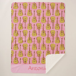 Akoestische Gitaar Gepersonaliseerde Sherpa Deken