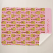 Akoestische Gitaar Gepersonaliseerde Sherpa Deken (Voorkant (horizontaal))