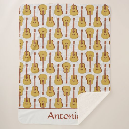Akoestische Gitaar Gepersonaliseerde Sherpa Deken (Voorkant)