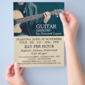 Akoestische gitaar, gitaarlessen Adverteren flyer (Hand)