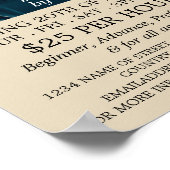 Akoestische gitaar, gitaarlessen Adverteren Poster (Hoek)