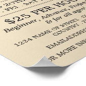 Akoestische gitaar, gitaarlessen Adverteren Poster (Hoek)