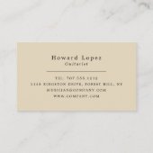 Akoestische gitaar, gitarist, professioneel muzika visitekaartje (Achterkant)