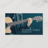 Akoestische gitaar, gitarist, professioneel muzika visitekaartje (Voorkant)