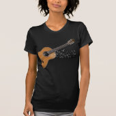  akoestische gitaar grafische muzieknoten t-shirt (Voorkant)