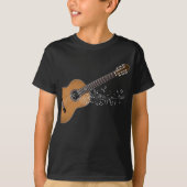  akoestische gitaar grafische muzieknoten t-shirt (Voorkant)
