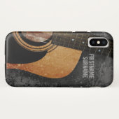 Akoestische Gitaar Grijs Grunge Aangepaste Naam Case-Mate iPhone Case (Achterkant (horizontaal))