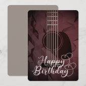 Akoestische gitaar Happy Birthday Flat Kaart (Voorkant / Achterkant)