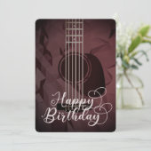 Akoestische gitaar Happy Birthday Flat Kaart (Staand voorkant)