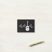 Akoestische Gitaar Hartslag Post-it® Notes (Op bureau)