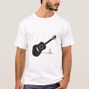 Akoestische Gitaar Hartslag Reddingslijn - Muziek  T-shirt