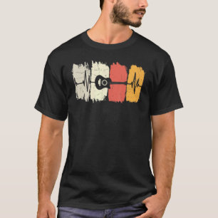 Akoestische Gitaar Hartslag Retro T-shirt