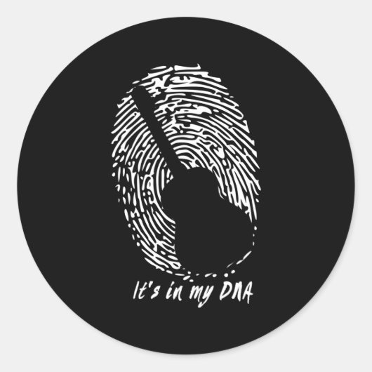 Akoestische gitaar Het zit in mijn DNA voor gitari Ronde Sticker (Voorkant)