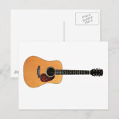 Akoestische gitaar horizontaal briefkaart (Voorkant / Achterkant)