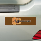 Akoestische gitaar horizontaal (verstoord) bumpersticker (Op auto)